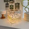 2024 Creative Diy Tulip Flower Sea Cube Three-Dimensional Small Night Lamp Material Package for Girlfriend Couple Girlfriends. 