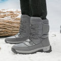 New Warm Men Plush Snow Boots High Top Winter Men's Boots Waterproof Winter Motorcycle Boots Outdoor Anti-Slip Men Hiking Boots. 