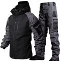  Waterproof Sets Men Wear Resistant Combat Training Suit Outdoor Multi-pocket Uniform Airsoft Camping Hiking Tracksuit. 
