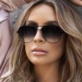 European And American Retro Style Double Beam Toad Mirror Men and Women Metal Sunglasses. 