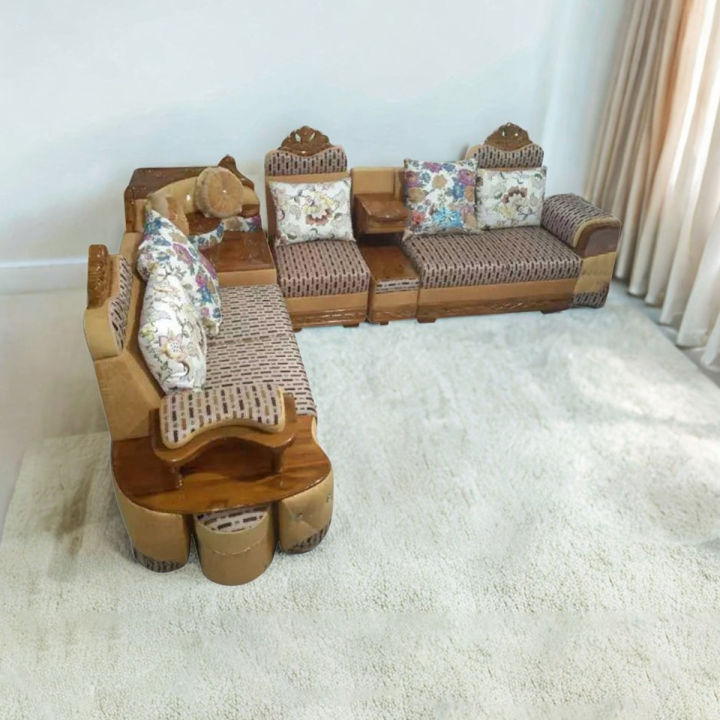 Chittagonge segun wood er conner sofa set S-217