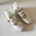 Women's Mary Jane Flats Retro Cross Strap Ballet Shoes Low-Cut Round-Toe Slip-on Pumps for Work & Casual.