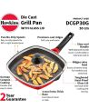 Hawkins Grill Pan, Non Stick Die Cast Grilling Pan with Glass Lid. 