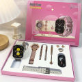 Fashion Smart Watch Gift Box Set + Diamond Quartz Watch + Necklace + Earrings + Ring + Bracelet. 