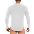 Men Long Sleeve Bodysuit Thermal Pajama Bodysuit One Piece Pajamas Rompers Basic Shirt. 