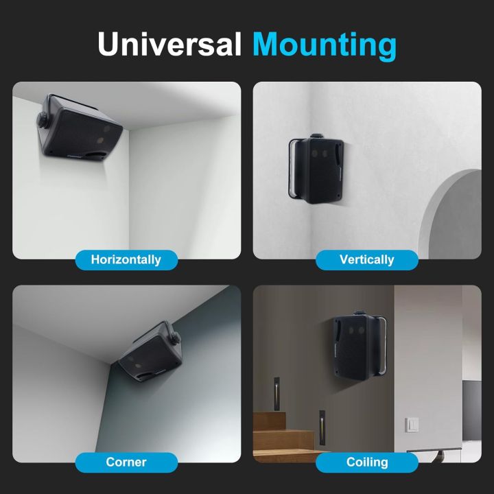 STUDIOFINIX%203.5%20inch%20200W%20Passive%203-Way%20Outdoor%20Speakers%20Clear%20Sound%20Wired%20-%20Weatherproof%20Wall%20Mount%20for%20Patio%20Marine%20Boat%202PCS%20-%20Image%204