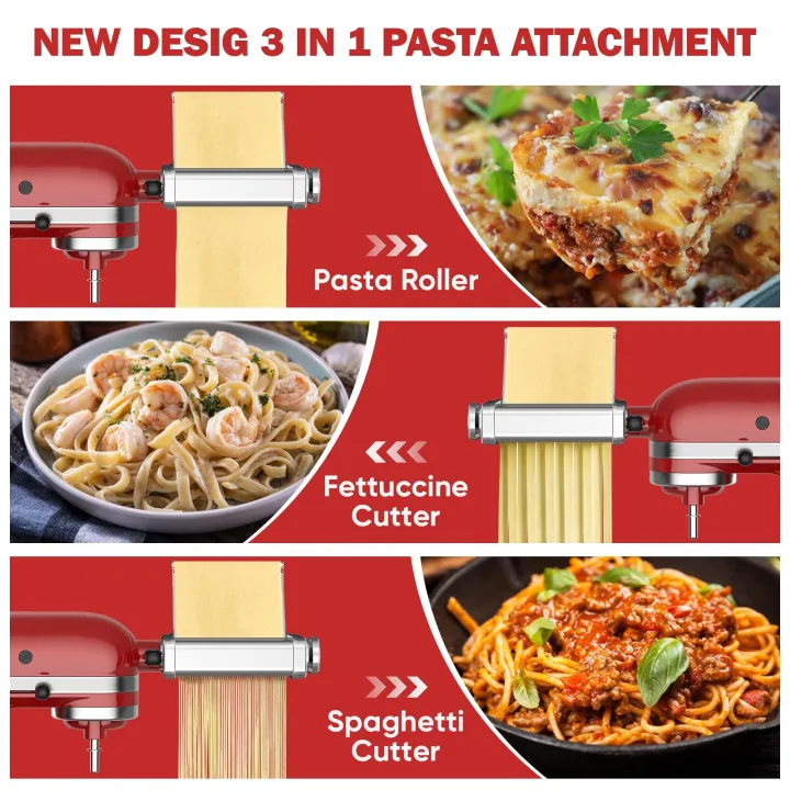Gvode%203%20in%201%20Pasta%20Attachment%20for%20Kitchenaid%20Stand%20Mixer%20Pasta%20Sheet%20Roller%20Spaghetti%20Cutter%20ettuccine%20Cutter%20Maker%20Accessories%20-%20Image%202