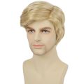 Synthetic 3pc Donald Costume Kit Red Tie Flag Pin Compatible with Pres Donald Wig Halloween Costume for Adults Couples Cosplay. 