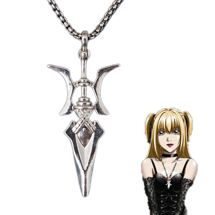 Anime Necklace Misa Amane Cosplay Necklace Halberd Pendant Necklaces Halloween Cosplay Jewelry