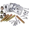 4PCS Furniture Leg Mounting Plates with Screws, M7 T-Plates Brackets for Sofa, Couch and Table Legs. 