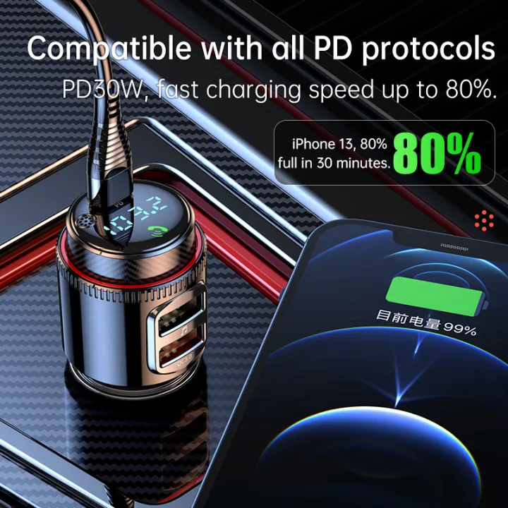 Bluetooth%205.4%20Car%20Adapter%20Wireless%20AUX%20FM%20Transmitter%20USB%20C&QC3.0%20%20PD%2030W%20Fast%20Charging%20Cigarette%20Lighter%20Radio%20Music%20Bass%20-%20Image%206