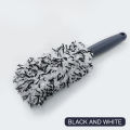SEAMETAL Plush Car Wheel Hub Brush Anti-Slip Plastic Handle Auto Wheel Tire Rim Brush Cleaning Tool Car Washing Accessories. 