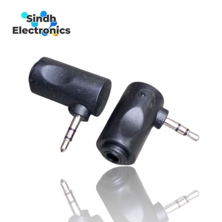 2PCS - 2.5mm Male To 3.5mm Female Earphone Stereo Audio Jack L Type