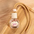 Cartoon Car Perfume Bottle Flat Circular Interior Decoration Empty Bottle Pendant Does Not Contain Liquid. 