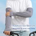 Summer Sun Protection Ice Sleeves Unisex Fashion Embroidered Outdoor Driving Riding Arm Sleeves With Thumb Hole.