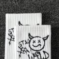 Random multiple pairs of men's crew socks graffiti ghost face unique street trend moisture wicking. 