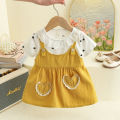 Girl Kid's Dress Summer Two Heart-Shaped Printed Casual Girls' Dress Sweet Baby Girl Clothes. 
