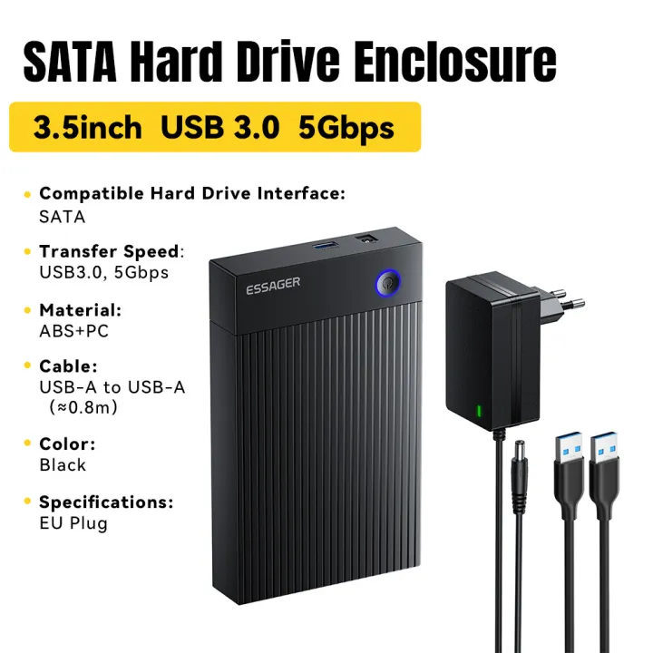 Essager%203.5-inch%20SATA%203.0%20Hard%20Drive%20Enclosure%20Dock%205Gbps%20USB3.0%20UASP+TRIM%20Tool-Free%20External%20Case%20For%202.5/3.5%20Inch%20SATA%20HDD/SSD%20-%20Image%207