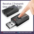 USB Bluetooth 5.0 Transmitter Receiver Mic 3 in 1 EDR Adapter Dongle 3.5mm AUX for TV PC Headphones Home Stereo Car HIFI Audio.