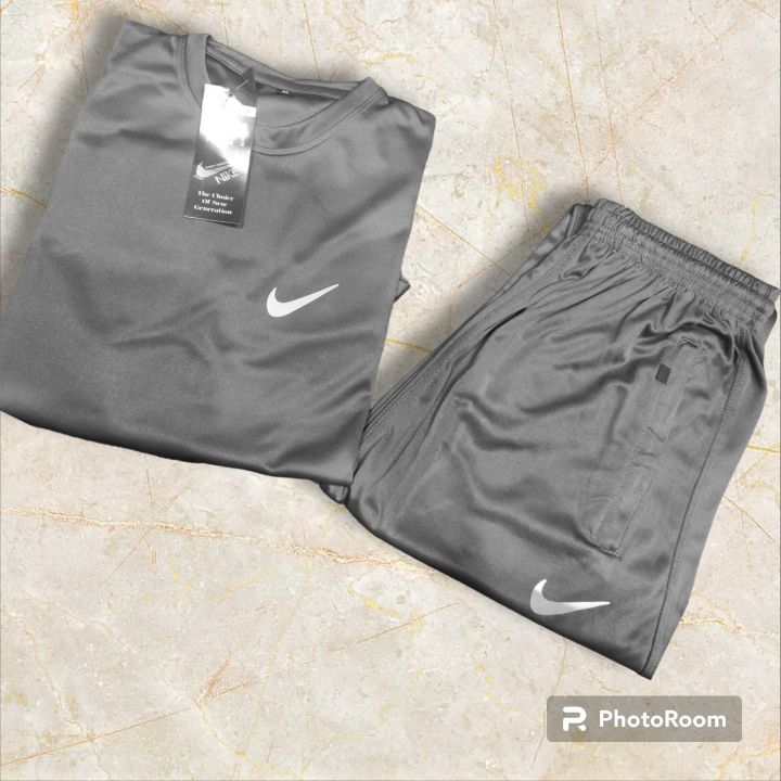 Pair of One Ni-ke Just do it Shirt & Trousers for men| Summer active wear shirt & trouser fot Mens| Ni-ke tracksuit| Just do it tracksuit| Summer tracksuit for boys| Ni-ke Active wear suit for mens| Shirt & Trouser for gym wear|new Just Do it tracksuit