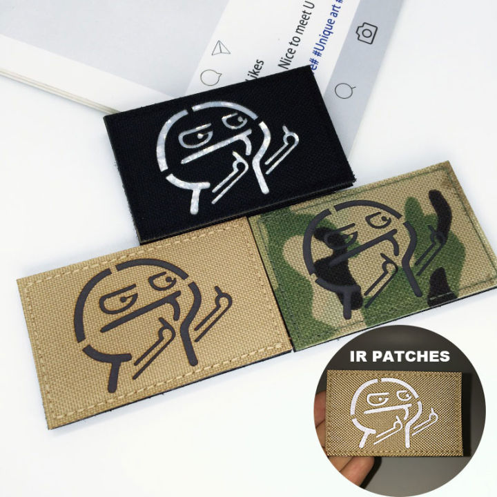 1pc Tactical Patches IR Infrared Reflective Morale Patches on Backpack Vest Clothing Outdoor Badges Hook&Loop