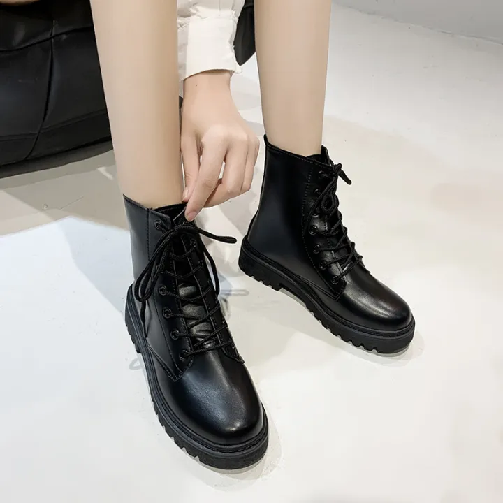 New%20Style%20Round%20Toe%20Square%20Heel%20Cross%20Strap%20Fashionable%20Women's%20Shoes%20Casual%20and%20Comfortable%20Plus%20Velvet%20Warm%20Short%20Boots%20-%20Image%203