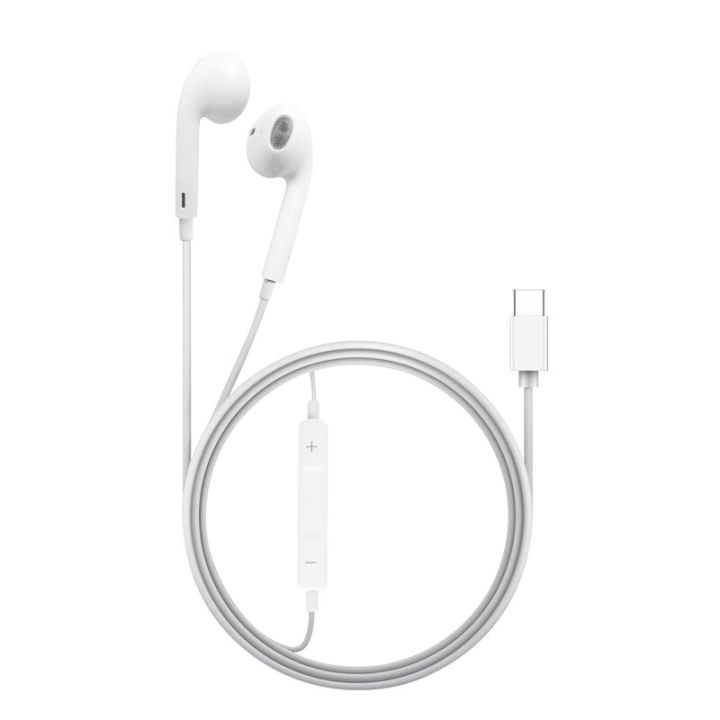 New type-c interface White wired earphone in-ear heavy bass stereo universal Huawei type-c interface