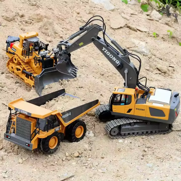 RC Car Children Toy Remote Control Car Toy Boy Radio Control Excavator Dump Truck Bulldozer Electric Grab Pushdozer Kid Toy 