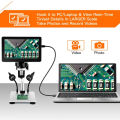 7 Inch 1080P LCD Digital Microscope 50X-1200X Soldering Electronics Microscopes With LED Lights Support PC Computer  tools. 
