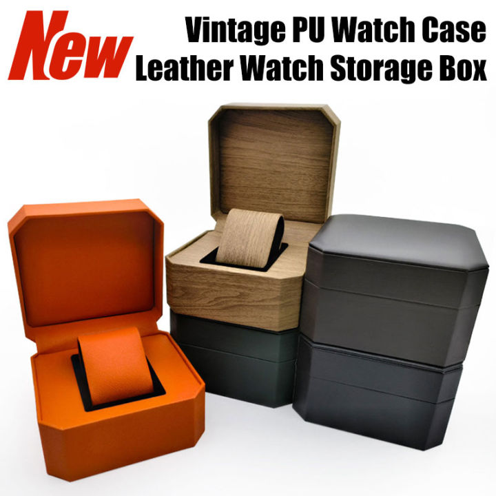 NEW 2026 Vintage Watch Case PU Leather Watch Storage Box Stylish Watch ...