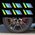 Car interior stickers 6-piece reflective car wheel rims Vinyl sticker Hash mark stripe Racing wheel hub size decoration. 
