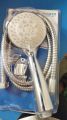 HAND SHOWER CHROME, WITH ADJUSTABLE HOLDER WITH PIPE. 