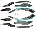 Yamaha Fz-S V2 fuel Injection Black Bike Blue Full Sticker Kit. 