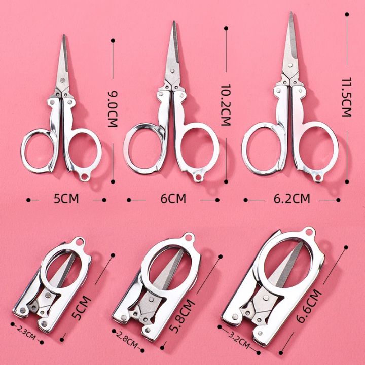 Embroidery Scissor Thread Tailor Scissors Blade Emergency Mini Foldable Folding Scissors Pocket Travel Small Crafts Travel