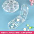 7 Compartments Portable Round Mini Plastic Pill Box Medicine Box Travel Pill Storage Case 7 Days Weekly Pill Organizer.