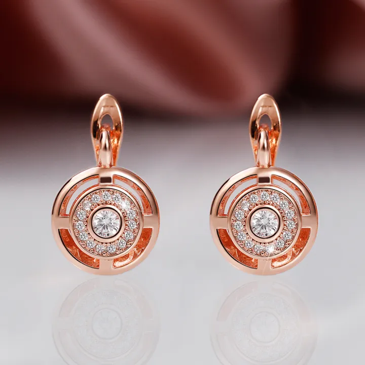 Huitan%20Unique%20Design%20Women's%20Earrings%20Rose%20Gold%20Color/Silver%20Color%20Luxury%20Bridal%20Wedding%20Earrings%20High%20Quality%20Jewelry%20Drop%20Ship%20-%20Image%204