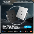 MOES Star Ring Tuya ZigBee Smart UK Wall Socket Energy Monitor Indicator App Remote Control Voice Cotrol Alexa  Home. 