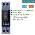 KWS-303 WF Tuya WiFi Power Meter Smart Switch 8 in1 Energy Meter 85-290V AC Meter Timer Relay Voltage. 