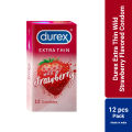 Durex Extra Thin Wild Strawberry Flavored Condom 12pcs Pack Condom for Men | India. 