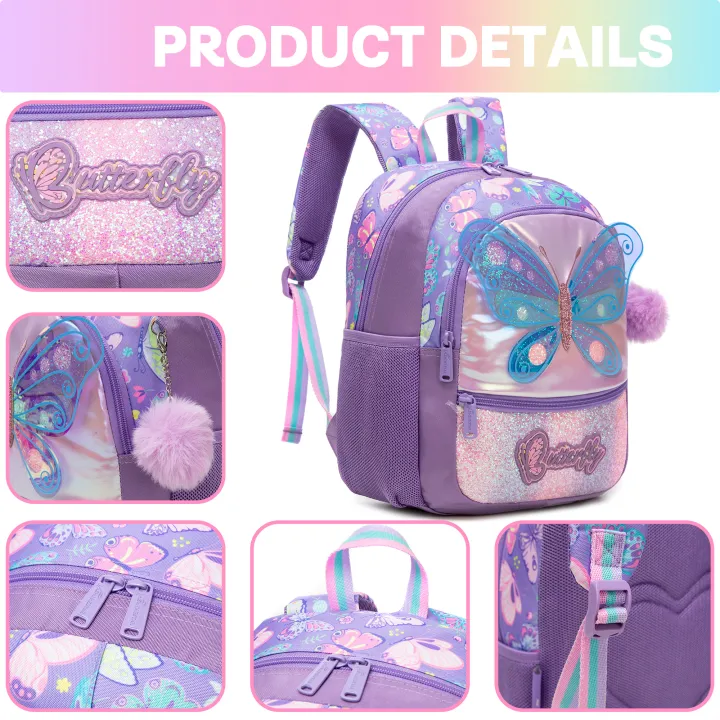 1pc%20Cute%2013%20Inch%20Animal%20Backpack%20Kindergarten%20Outdoor%20Sports%20Little%20Girl%20with%20Small%20Pendant%20-%20Image%205