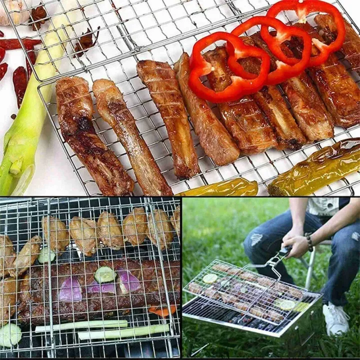 304%20Stainless%20Steel%20Foldable%20BBQ%20Grill%20Basket%20Non-stick%20Wire%20Mesh%20for%20Fish%20Vegetables%20Outdoor%20Camping%20Party%20Travel%20-%20Image%204