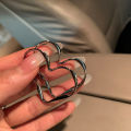 Trendy 1Pair Lovely Women Fashion Personality Exaggerated Hollow Heart Design Earring Cuff For Girl Birthday Jewelry Gift. 