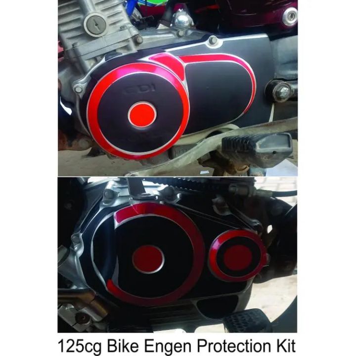 bike engen sticker for cg 125.black & red colors