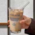 Korean style glass cup/coffee mug/American latte glass. 