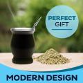 8oz Yerba Mate Gourd Set Yerba Mate Cup Bombilla Mate Straw and Cleaning Brush Stainless Steel Double-Wall Easy to Clean.