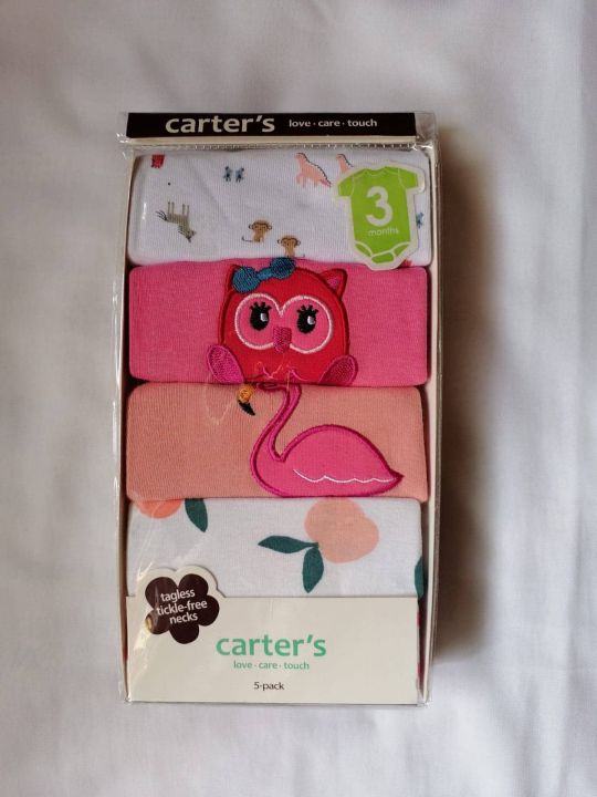 100% cotton Carter's brand high quality 5pc baby body suit pack, baby boys and girls