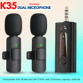 FunBug K8, K9, K35 Wireless Microphone Collar Mic for Mobile Phone Camera Youtube Audio Video Recording Shooting Vlogging, Live Streaming ~ Dual & Single Noise Cancellation Reduction Portable Lavalier Cordless Mic for Android Type C, iOs iPhone Lighting. 