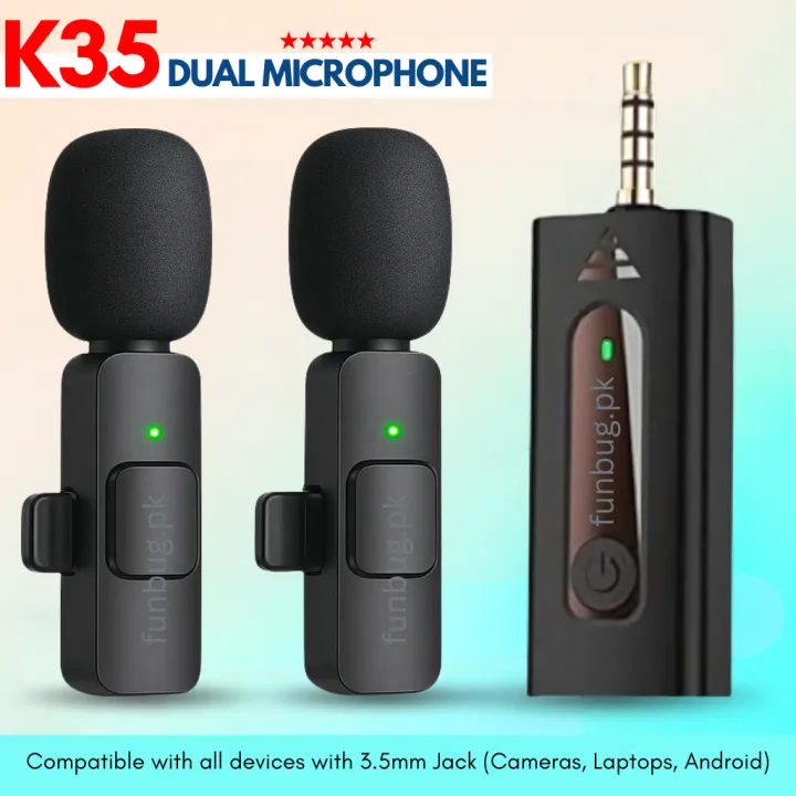 FunBug%20K8,%20K9,%20K35%20Wireless%20Microphone%20Collar%20Mic%20for%20Mobile%20Phone%20Camera%20Youtube%20Audio%20Video%20Recording%20Shooting%20Vlogging,%20Live%20Streaming%20~%20Dual%20&%20Single%20Noise%20Cancellation%20Reduction%20Portable%20Lavalier%20Cordless%20Mic%20for%20Android%20Type%20C,%20Lighting%20Port%20-%20Image%203