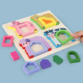 Montessori Animal Jigsaw Puzzle Hand Grasping Nesting Board Wooden Shape Sorting Puzzle Sensory Toys Learning Educational Toys. 