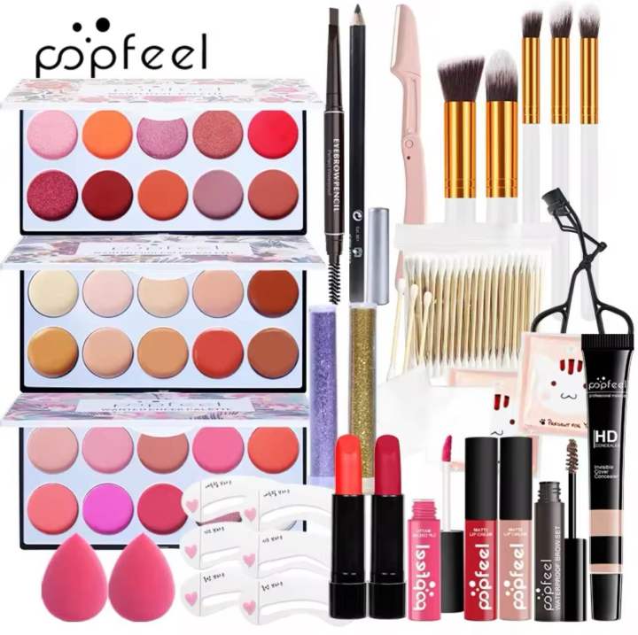 Popfeel%20Makeup%20Set%20for%20Women%20Full%20Kit%20All%20in%20One%20Makeup%20Gift%20set%20Box%20Eyeshadow%20Palette%20Blushes%20Powder%20Lipstick%20Lip%20Gloss%20Pro%20Hot%20-%20Image%202